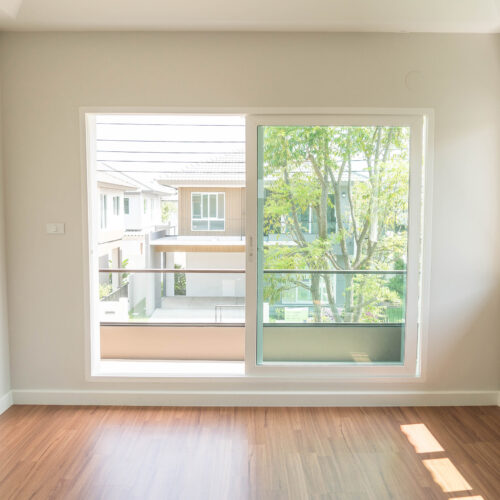 empty glass door